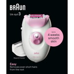 Braun Silk-épil 3, Epilator med sladd, för hårborttagning, med ladyshaver och trimmerkam 3-031, Rosa