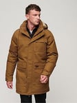 Superdry Workwear Hooded Parka - Brown, Brown, Size M, Men