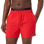 HUGO Men's Flex Swim Shorts, Open Red, S