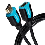 Maplin HDMI Extension Cable 0.75m, 4K 30Hz Male to Female Adapter, Ultra HD HighSpeed, ARC/HDR/3D, Ethernet, Compatible with TV,Monitor, PS4/5, Xbox, Projector, Soundbar, Sky Box, PC, Laptop, Apple TV