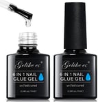 Gelike Ec 6 in 1 Gel Nail Glue for Clear Nail Tips Extra Strong Duo 2X7Ml, Need 