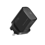 Promate 20W USB-C Charger with Power Delivery, Ultra-Compact Fast Charge Type-C Wall Adapter with USB-C Power Delivery for iPhone 12/12 Mini/12 Pro/12 Pro Max, iPad Pro, PowerPort20PD-UK (Black)