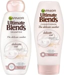 Garnier Ultimate Blends Shampoo & Conditioner Set | Delicate Oat With Rice Crea