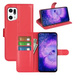 Oppo OPPO A77 5G PU Wallet Case Red