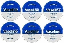 6 X Vaseline Lip Therapy Original Tin, 20g (Pack Of 6)