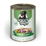 Doggy Dog Paté Wild & Volaille, 6 x 800 g, Nourriture Humide pour Chien, sans céréales, avec Huile de Saumon et Moule aux orles Vertes, Aliment Complet avec panais et Carotte, fabriqué en Allemagne