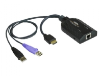 ATEN USB HDMI KVM-adapter för virtuell media med stöd för smartkort, USB, USB, HDMI, Svart, Metallisk, Lila, RJ-45, 1 x RJ-45