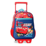 Joumma Disney Cars Lets Race Preschool Backpack with Trolley Red 23x28x10cm Polyester 6.44L, red, Preschool Backpack with Trolley