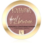 Eveline Cosmetics Feel The Bronze Bronze og kontur kompakt pudder Skygge 02 Chocolate Cake 4 g
