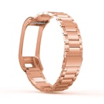 Eariy bracelet made of solid stainless steel with frame, compatible with Garmin Vivosmart HR +, wear-resistant, scratch-resistant, easy to wear / disassemble., Rose Gold