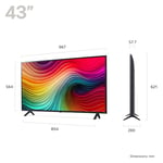 LG NanoCell NANO82 43" 4K Smart TV, 2024