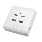 Usb-uttag Typ-C Usb-väggladdare Uttag Laddningsuttag med Usb-portar - I lager - WELLNGS A