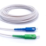Elfcam® - Cable/Rallonge Fibre Optique ( Freebox ) - Jarretiere Simplex Monomode SC-APC a SC-UPC - Blindage et con(10M)