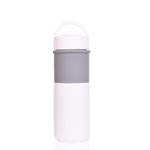 Ceramic Water Bottle Vacuum Flask/Mug with Foldable Handle (White)