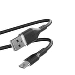PURO ICON mjuk kabel - Kabel USB-A till USB-C 1,5 m (svart)
