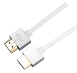 C4AÂ® White 6m High Speed HDMI Cable/Small HDMI Plugs and Flexible Cable/Ideal for Wall Mounted TV's / 4k Resolution