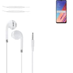 Headphones for Oppo Reno3 Vitality Edition headset in ear plug white