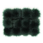 Furling Pompoms DIY Faux Fox Fur Fluffy Pompom Ball for Knitting Hats,Bags, Keychains,Shoes 3.9in Pack of 12pcs (Dark Green)