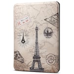 Amazon Kindle Paperwhite 5 11th Generation (2021) Kunstskinn Flip Deksel m. Sleep-Funksjon - Eiffeltårnet