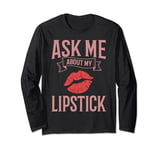 Lipstick Red Beauty Cosmetic Lip Make Up Long Sleeve T-Shirt