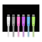 Cable Smiley Micro Usb Pour Manette Playstation 4 Ps4 Led Lumière Chargeur Usb Smartphone Connecteur - Rose Pale