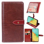 Oppo A92 Premium Leather Wallet Case [Card Slots] [Kickstand] [Magnetic Buckle] Flip Folio Cover for Oppo A92 Smartphone(Jujube Red)