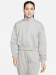 Nike Sportswear Phoenix Fleece Women'S Oversized 1/2-Zip Crop Sweatshirt - Grey