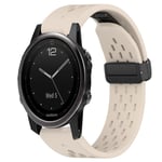 Garmin Fenix 5S Silikon Klockarmband med Magnetlås - Vit