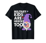 Military Kids Are Heroes Too Gnome Army child Month T-Shirt