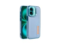 Cool Iphone 16 Plus Milano Blue Faux Leather Case/Raised Edges/Wireless Charging 8434847076003
