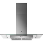 Aeg DIX3950S 90cm flat glass Island hood, stainless steel and glass, push button controls, LED Light
