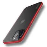 X-level for iphone 12 Pro Max Case, Ultra Thin Translucent Silicone Hard PC Back and Soft TPU Bumper 360 Degree Protective Case for iphone 12 Pro Max 6,7"(2020) - Red