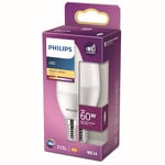 Philips ampoule LED Flamme E14 60W Blanc Chaud Dépolie