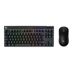 Logitech G PRO X SUPERLIGHT 2 LIGHTSPEED Wireless Gaming Mouse, USB-C Charging, PC & Mac + PRO X TKL LIGHTSPEED Wireless Gaming Keyboard, Tenkeyless, PBT keycaps (QWERTY UK English) - Black