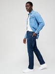 G-Star RAW G-star Triple A Regular Straight Fit Jeans - Mid Wash Blue, Mid Wash, Size 32, Inside Leg Long, Men