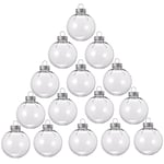 15 st Runda Transparenta Plastjulkulor, Fyllbara Julkulor
