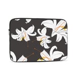Laptop Case,10-17 Inch Laptop Sleeve Carrying Case Polyester Sleeve for Acer/Asus/Dell/Lenovo/MacBook Pro/HP/Samsung/Sony/Toshiba,Beautiful Black White Lilies 12 inch