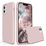 SURPHY Liquid Silicone Case Compatible with iPhone 12 mini Case 5.4 inches, Gel Rubber Full Body Shockproof Phone Case with Microfiber Lining for iPhone 12 mini 5.4 inches 2020 (Pink)