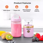 GEEPAS Rechargeable Blender Smoothie Maker Portable 420ML Fruit Mixer Juicer New