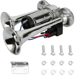Truck Train Air Horn 600db Dubbla Trumpeter Super Högljudd Elektrisk Bil Air Horn Kit Med Kompressor