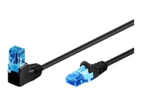 Goobay - Patch-Kabel - Rj-45 (Hane) Vinklad Till Rj-45 (Hane) Rak - 1 M - 5.9 Mm - Utp - Cat 6A - Halogenfri, Rund, Tvinnad - Svart