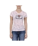 Andrew Charles By Andy Hilfiger Womens T-shirt Short Sleeves V-Neck Pink ALEXA - Size X-Small