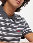 Levi's Men's Slim Housemark Polo Shirt, Fine Lines Dark Shadow Striped, S