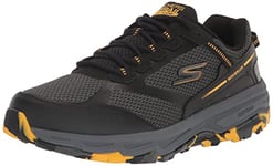 Skechers Men's Go Altitude-Trail Running Walking Hiking Shoe with Air Cooled Foam Sneaker, Black/Yellow, 9.5 X-Wide