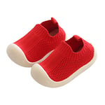 DEBAIJIA Chaussures pour Tout-Petits 1-5T Bébé Enfants TPR Matériel à Enfiler Semelle Souple Mesh Respirant Baskets Légères Antidérapant(Rouge-26)
