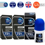 Triple Dry Shield Men Roll On Deodorant Charcoal Anti-Perspirant 50ml Pack of 3