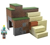 Minecraft coffret avec figurine Éco-responsable 8 cm et 10 blocs en papier, jouet d’action et d’aventure pour enfant inspiré par le jeu vidéo, GYB91