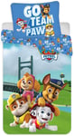 Paw Patrol sängkläder för barn 100x140 cm - Go team Paw - 2 i 1 design - 100% bomull