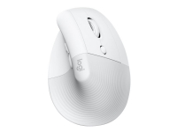 Logitech Lift (för Mac) - Vertikal mus - ergonomisk - optisk - 6 knappar - trådlös, kabel - Bluetooth, 2,4 GHz - trådlös mottagare (USB) - Blekgrå