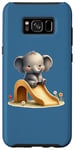 Galaxy S8+ Blue Adorable Elephant on Slide Cute Animal Theme Case